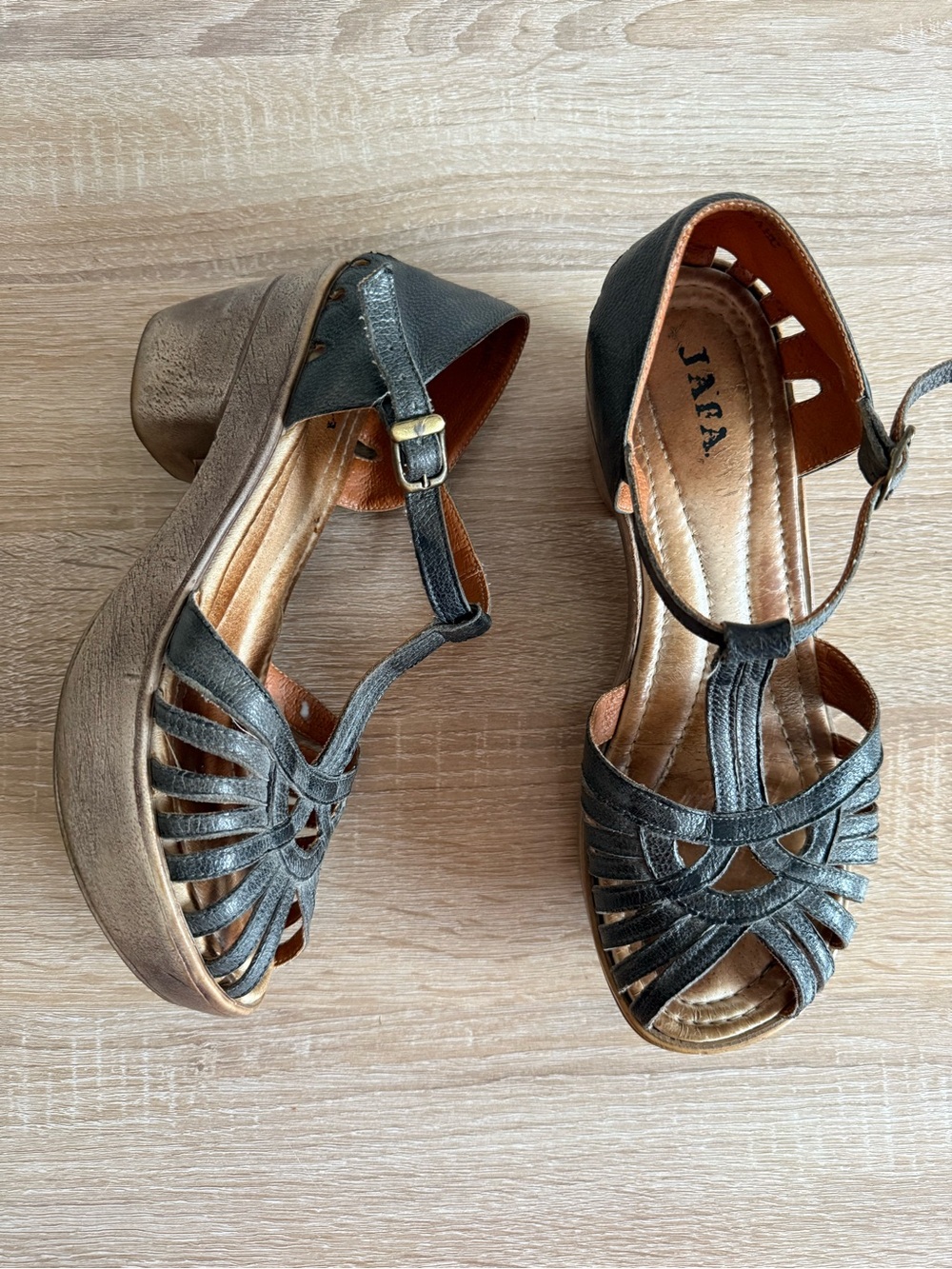 Jafa Leather Handmade Lattice Strappy Sandals Women’s Sz 38/7.5